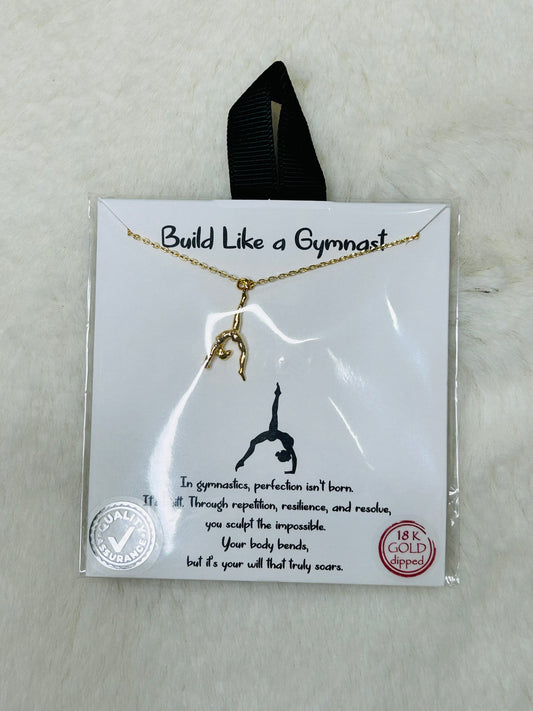 Build Like a Gymnast Gold Gymnast Necklace