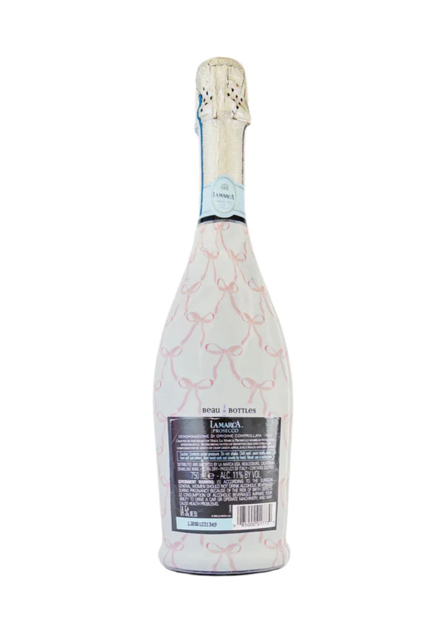 Beau Bottles Granmillenial Pink Bows- La Marca Edition Champagne Bottle Wrap