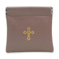 Vinyl Rosary Pouch Squeeze Top Gold Cross Imprint (Multiple Options)