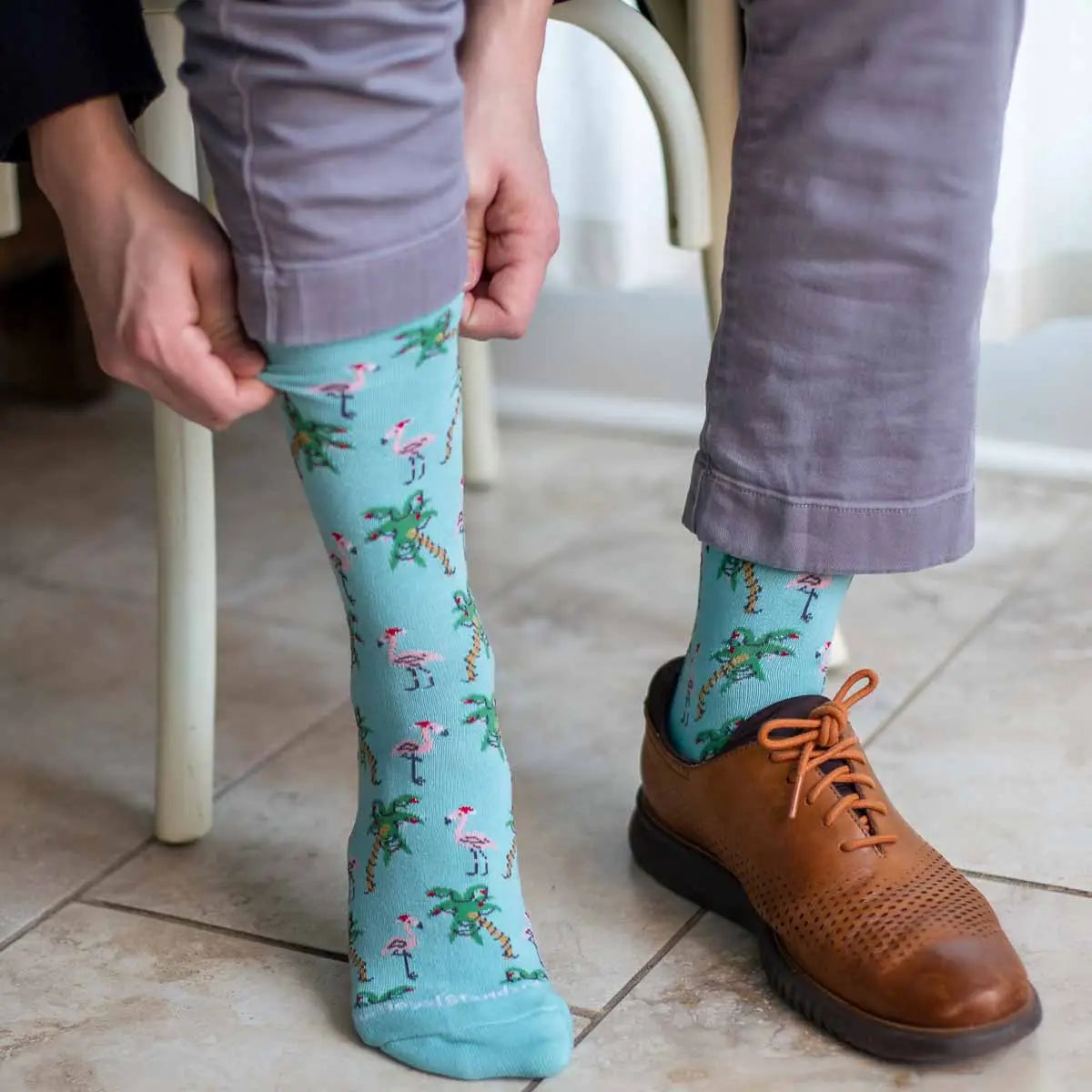 Men's Christmas Flamingo Socks