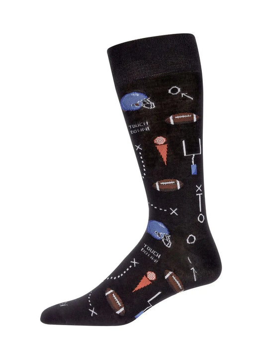 Men's Ready for Some Football Black Crew Socks