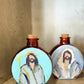 Christ Our Savior Holy Water Vessel- Brown Glass