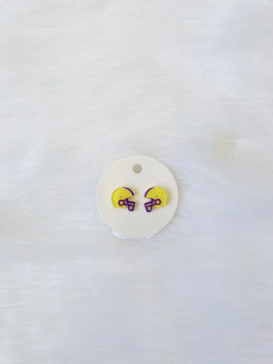 LSU Football Helmet Earrings