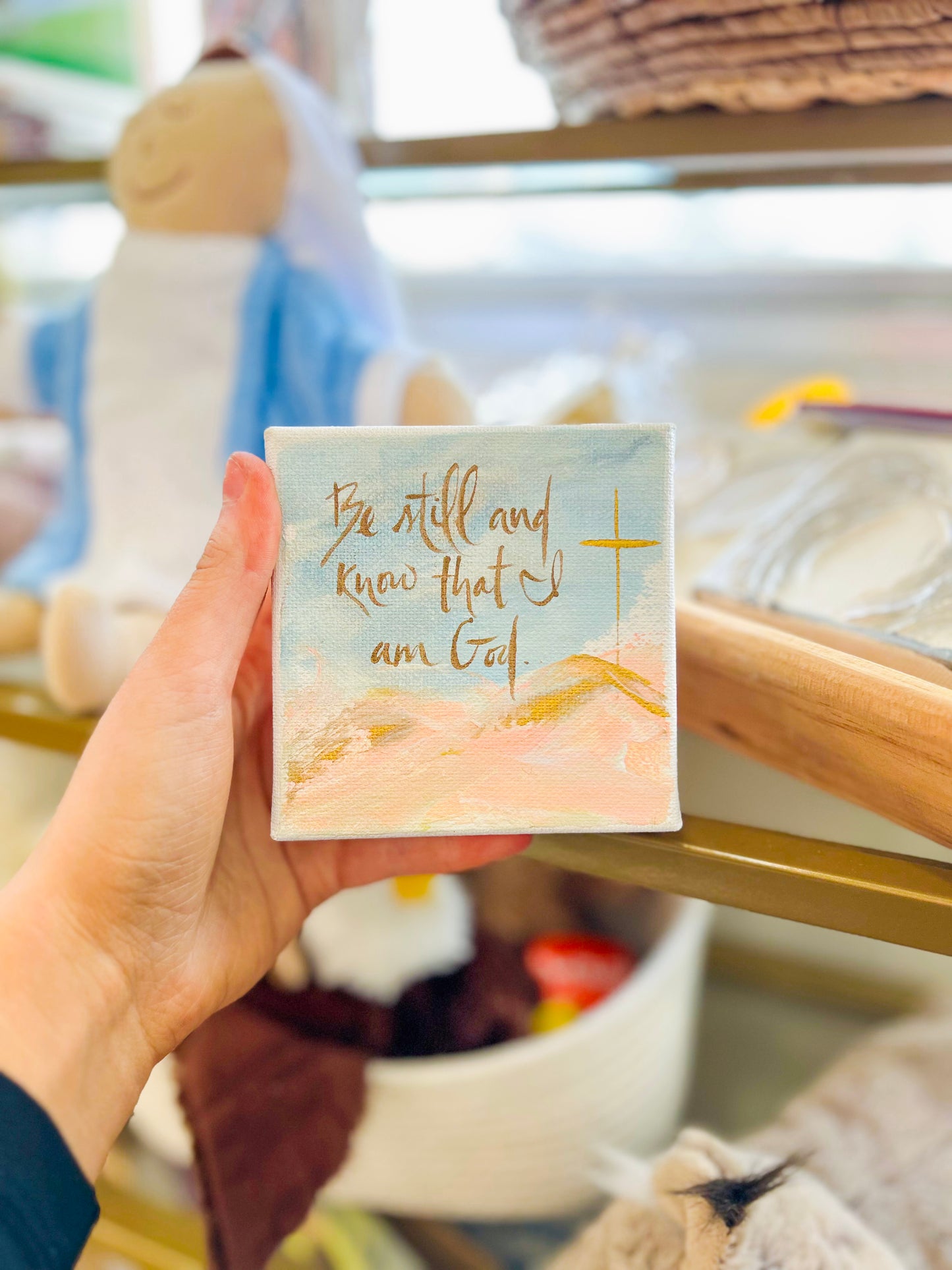 4x4 Be Still and Know That I Am God Landscape Canvas Art