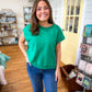French Terry Sleeveless Top- Kelly Green