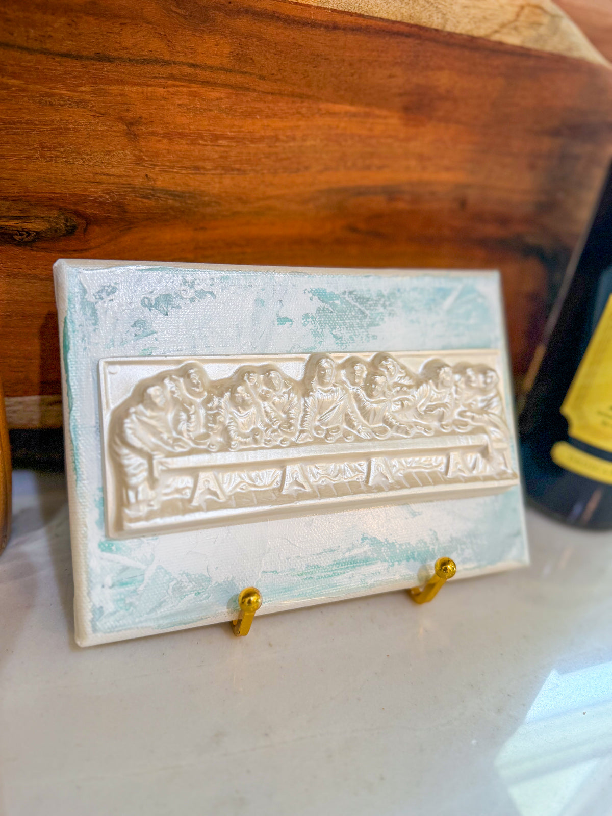 Gathered in His Name- Last Super on 5x7 Teal Canvas