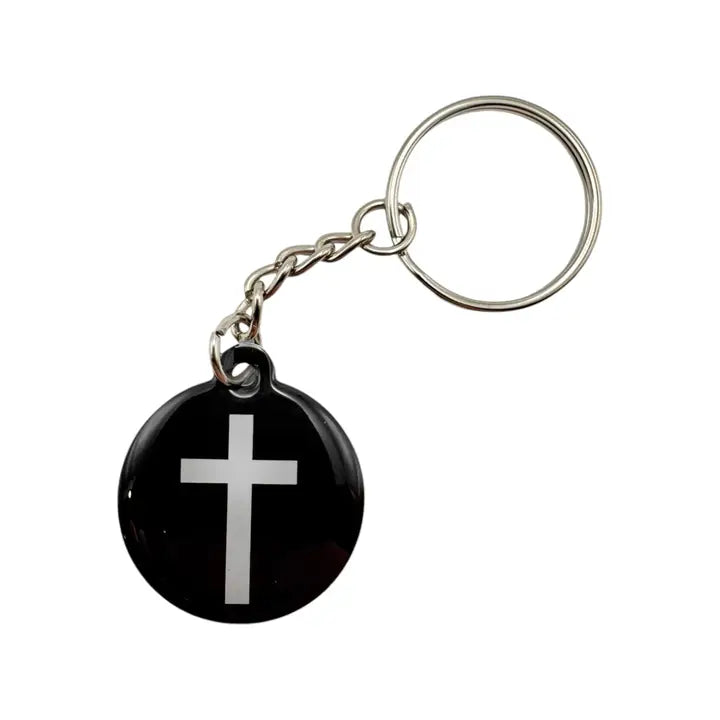 Tap To Pray™ - Prayer Tag Keychains- Black & Cross