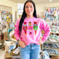 Sequin Nutcracker Trio Sweatshirt- Bubblegum Pink