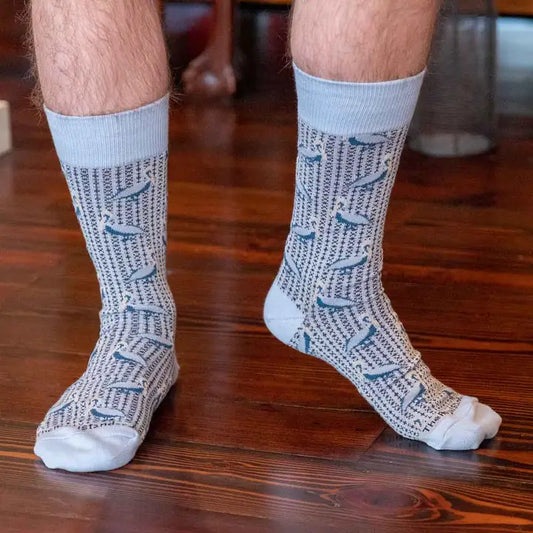 Men's Pelican Crew Socks Gray/Sky Blue