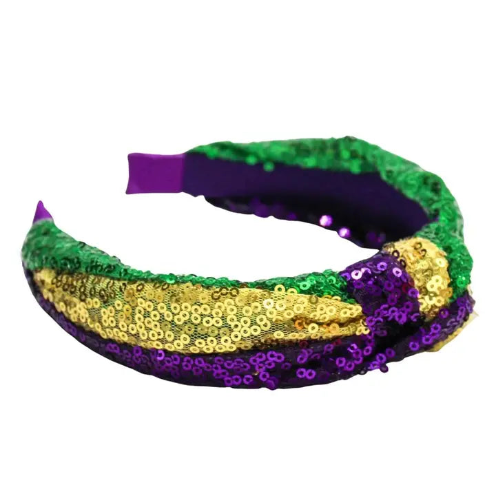 Sequin Mardi Gras Headband