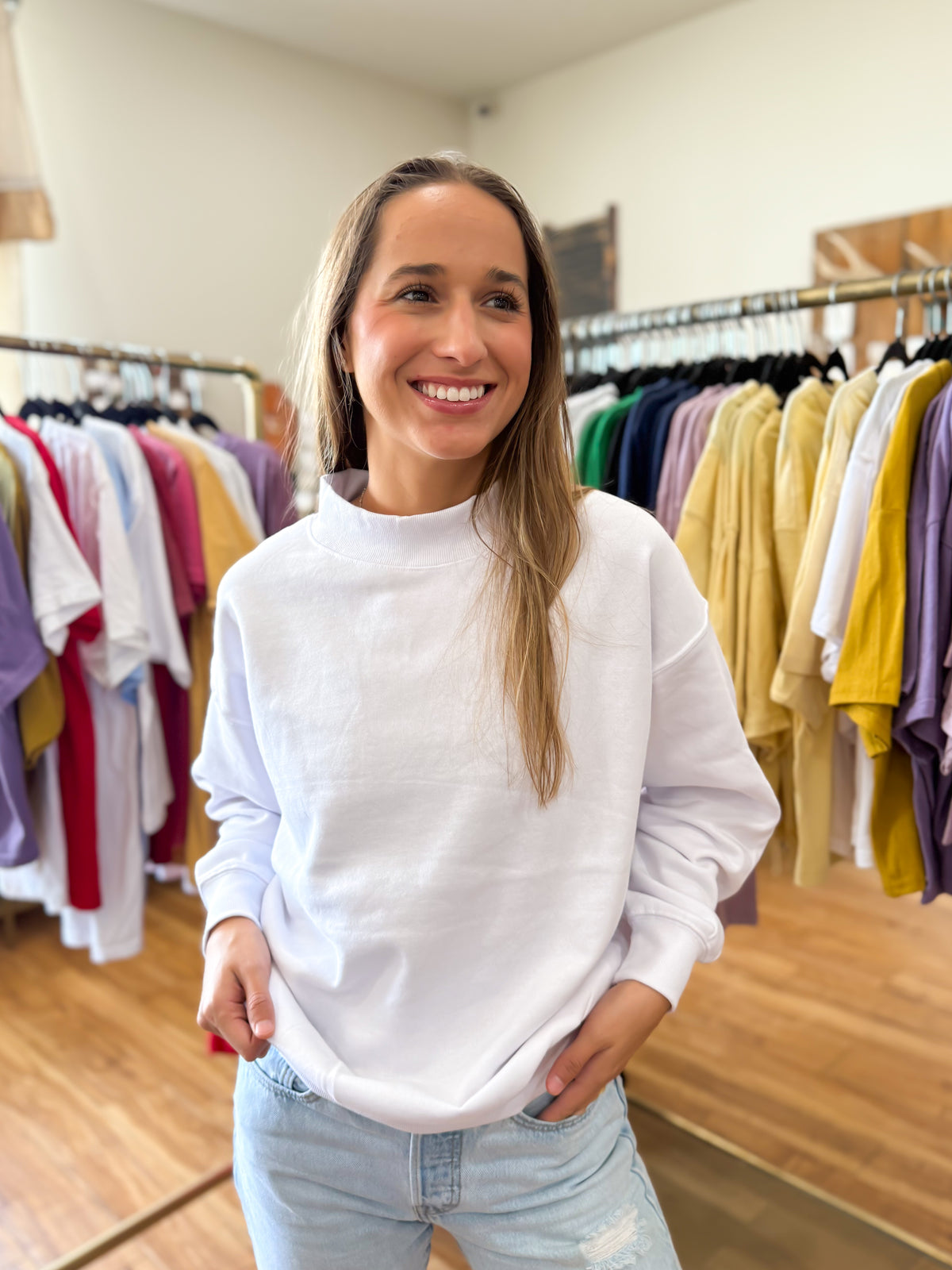 Relaxed Fit Oversized Mockneck Sweatshirt