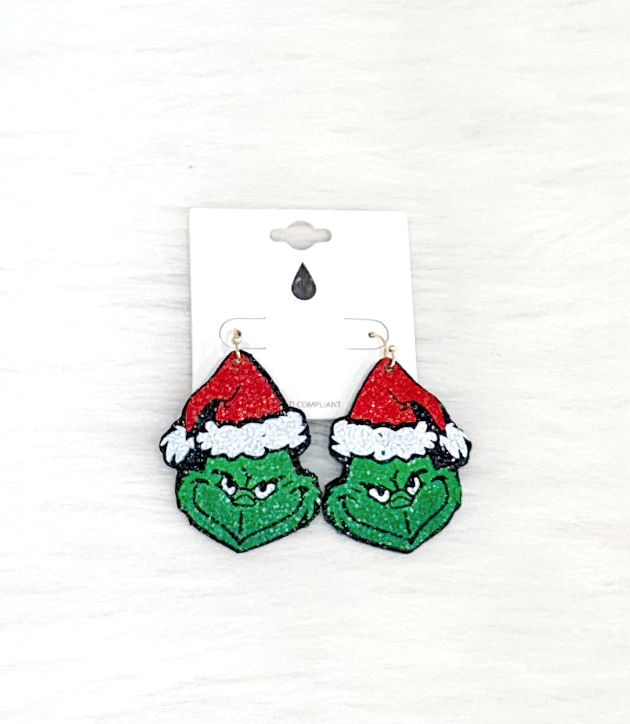 Grinchy Christmas Earrings