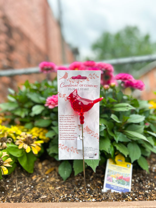 Cardinal of Comfort Floral Stake