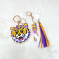 Beaded Plush Tiger Keychain