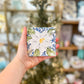 4x4 Magnolia with Blue Pattern Coaster