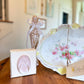 Our Lady of the Miraculous Medal on 4x4 Peach Canvas with Gold Accent