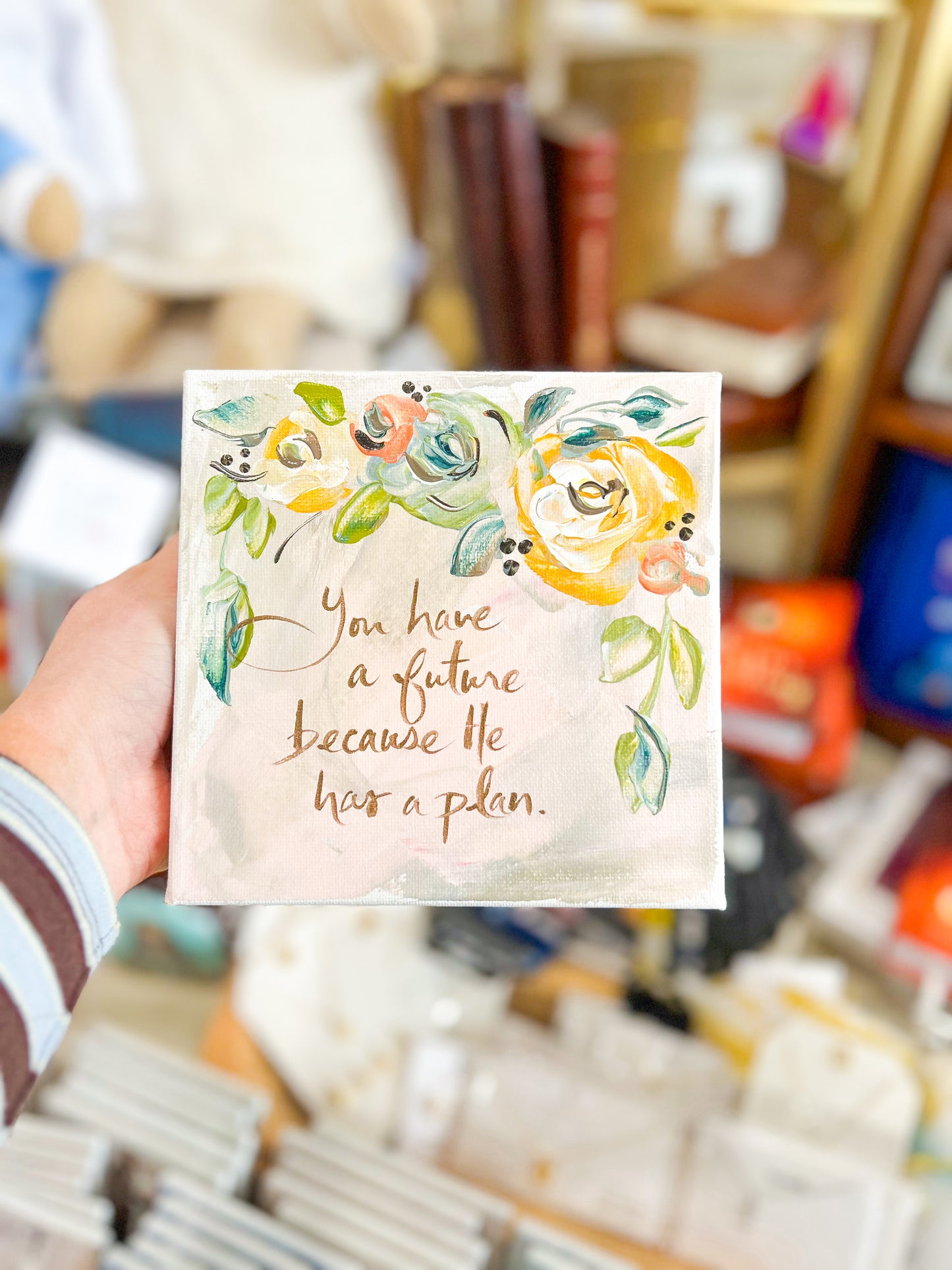 6x6 You Have a Future Floral with Pink Background