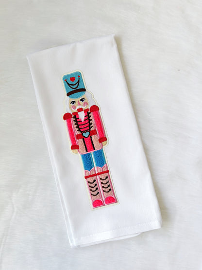 Chenille Nutcracker Tea Towel