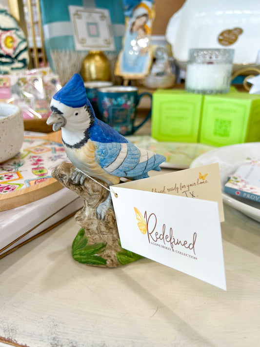 Vintage Porcelain Blue Jay