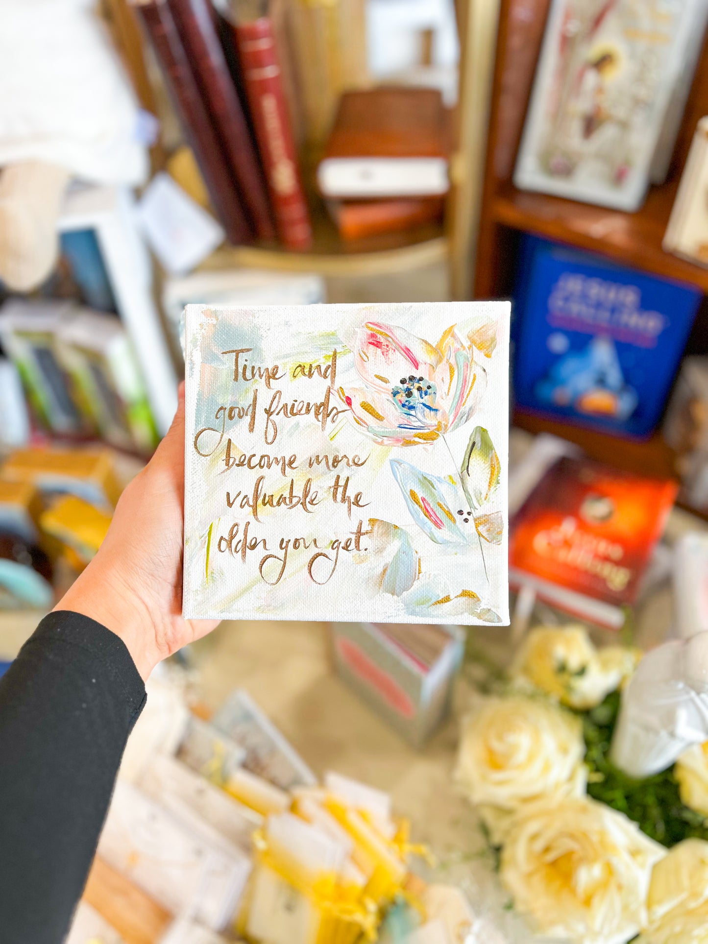 6x6 Time and Good Friends Pastel Flower