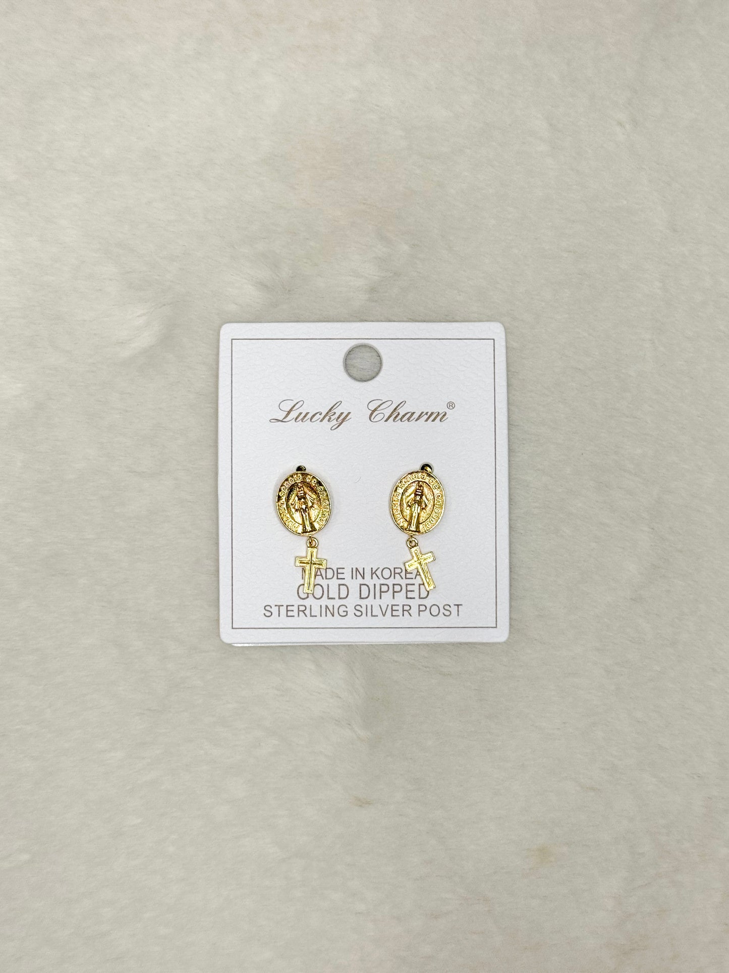 Blair Mary Cross Stud Dangle Earrings