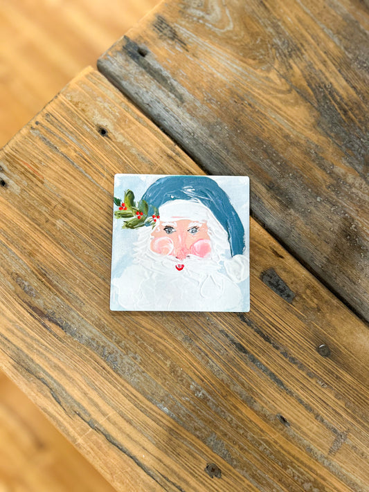 4x4 Jolly Aqua Santa Coaster