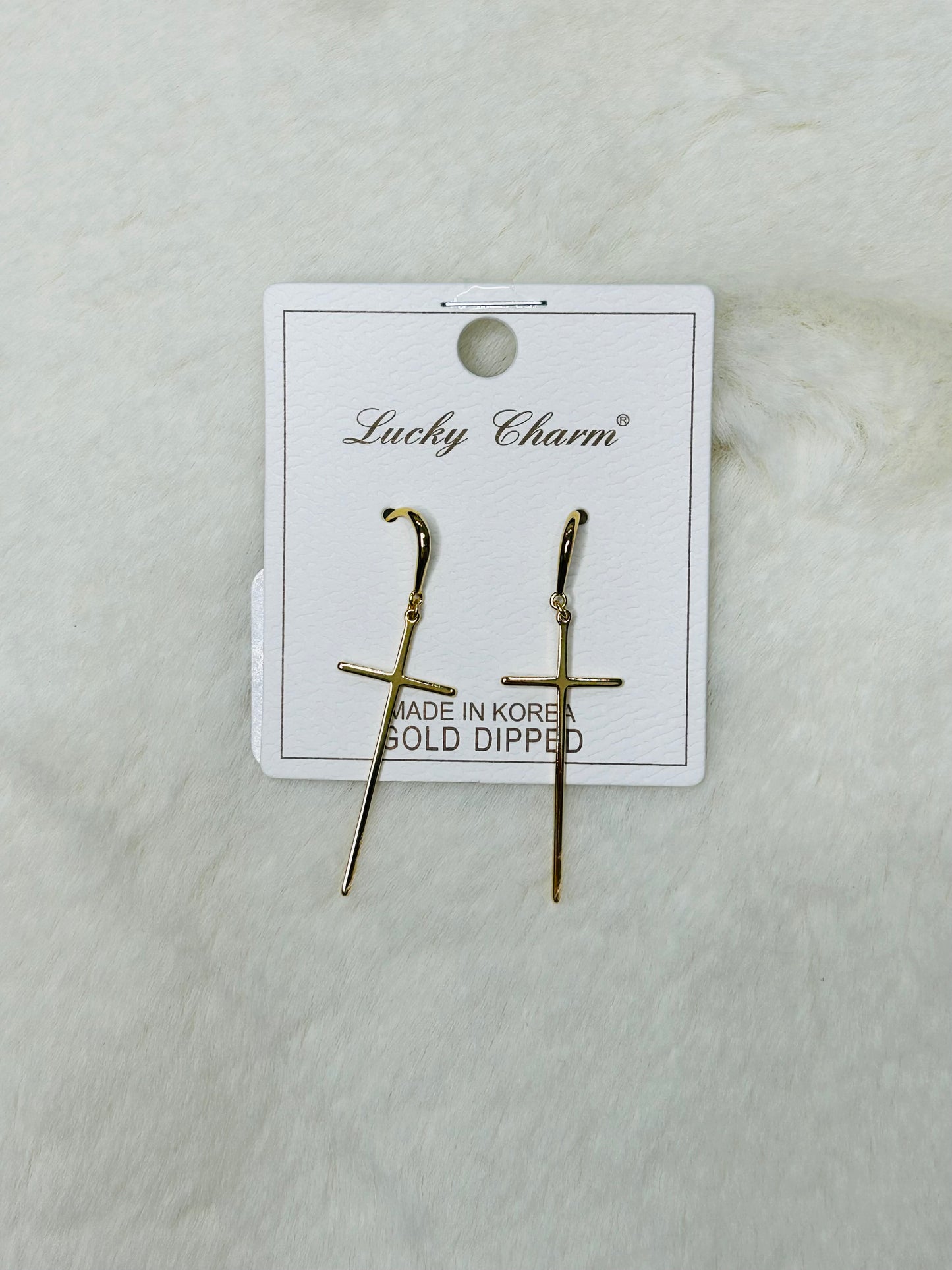 Morning Manna Gold Cross Earrings