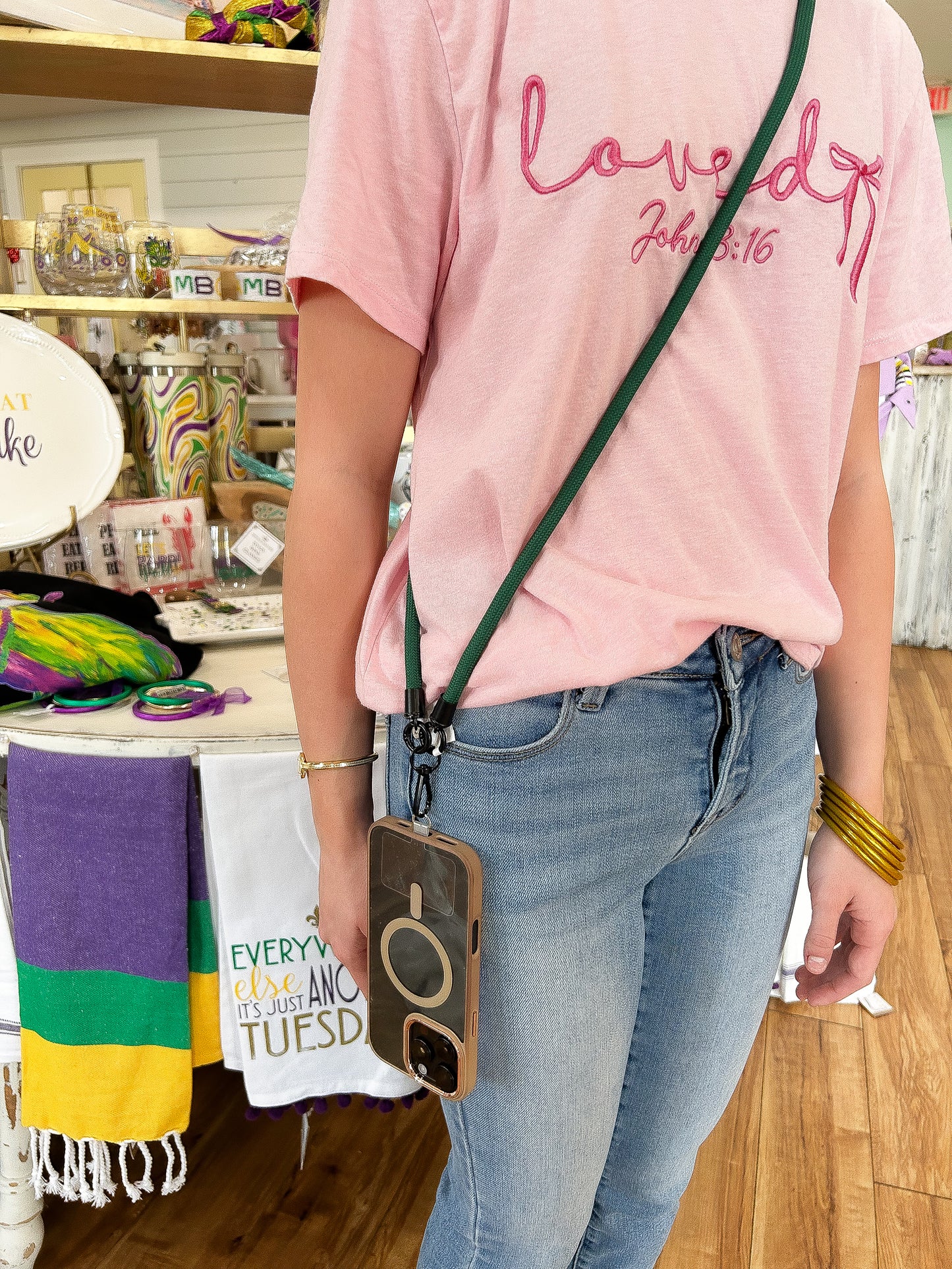 Crossbody Phone Strap- Green