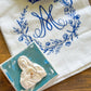 Immaculate Heart of Mary- Silhouette on 4x4 Olive Green/Blue Canvas