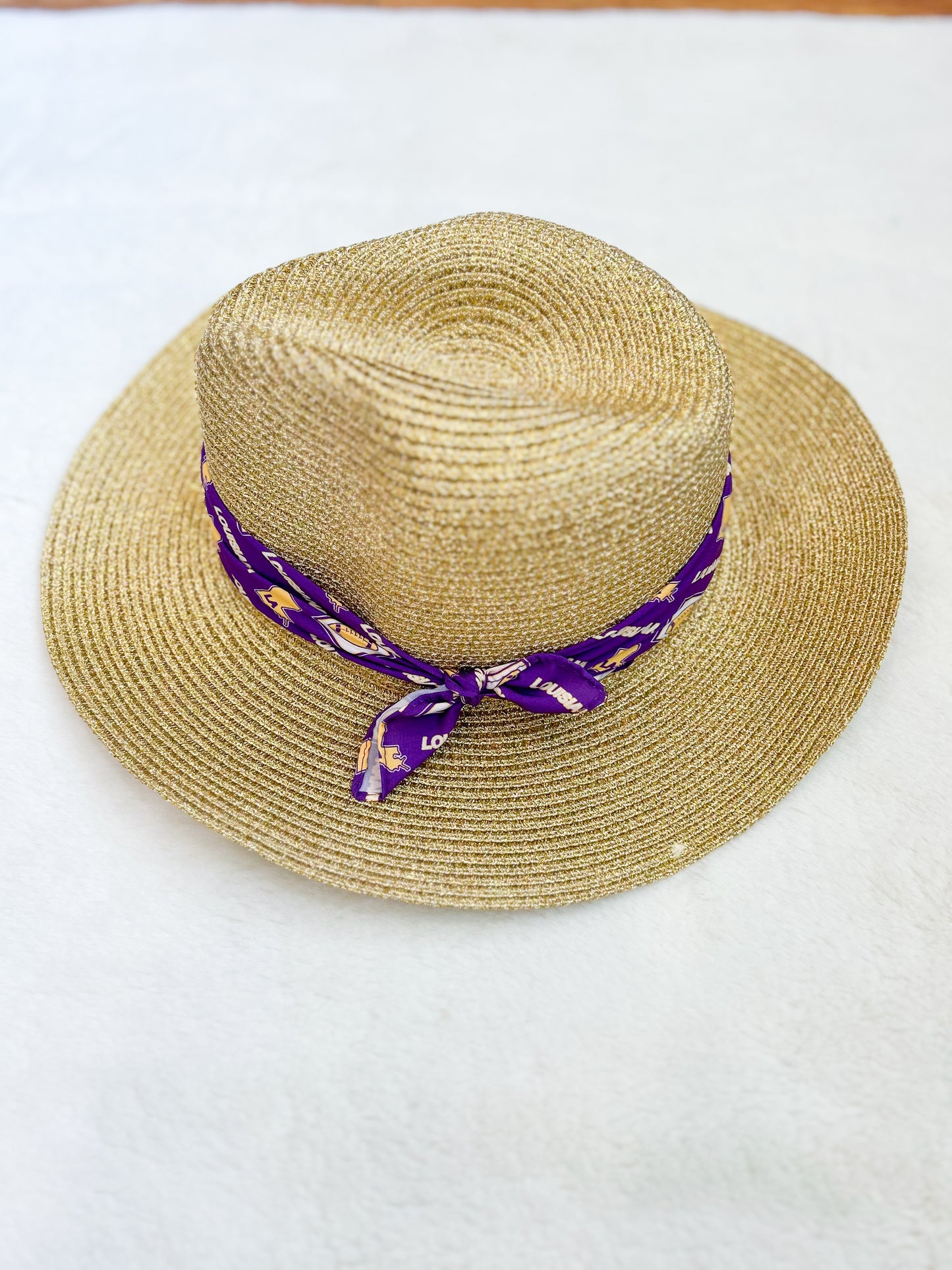 Gold LSU Fedora Hat