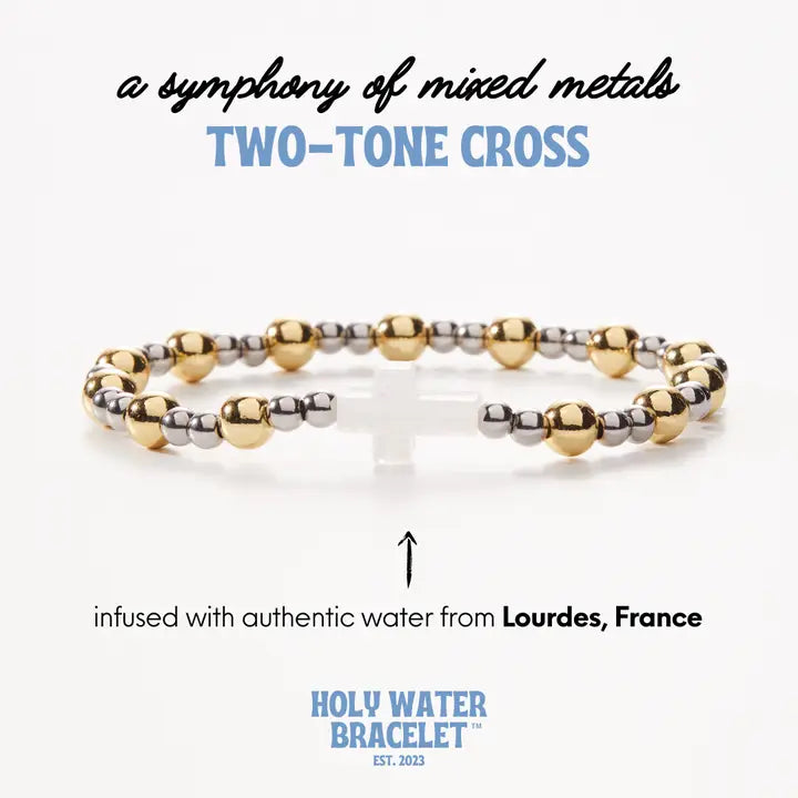 Holy Water Bracelet Two-Tone Collection - Cross