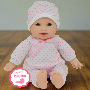 Paisley- Polka Dot Pink 11"in Soft Baby Doll