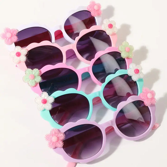 Kids Fashion Colorful Fashion with Flower Deco Sunglasses F124