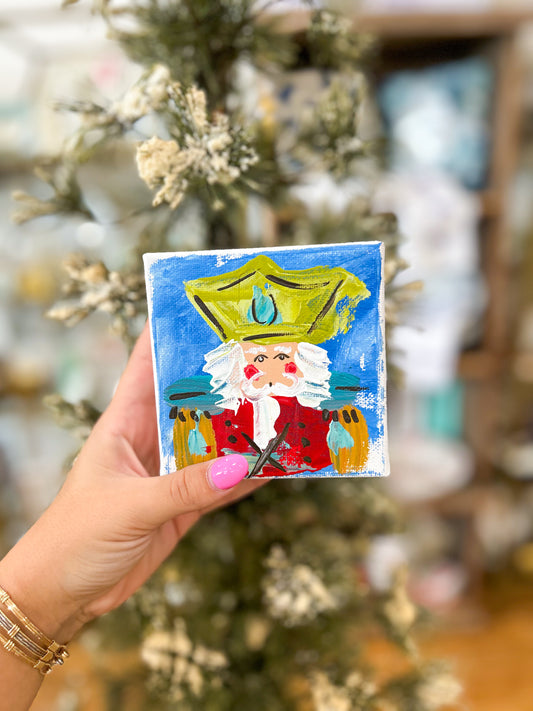 Royal Blue- 4x4 Nutcracker at the North Pole Canvas Painting