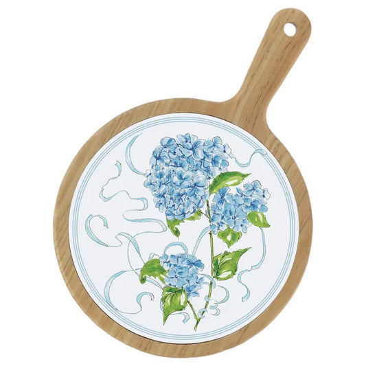 Hydrangea Ribbon Bamboo & Ceramic Cheese Board