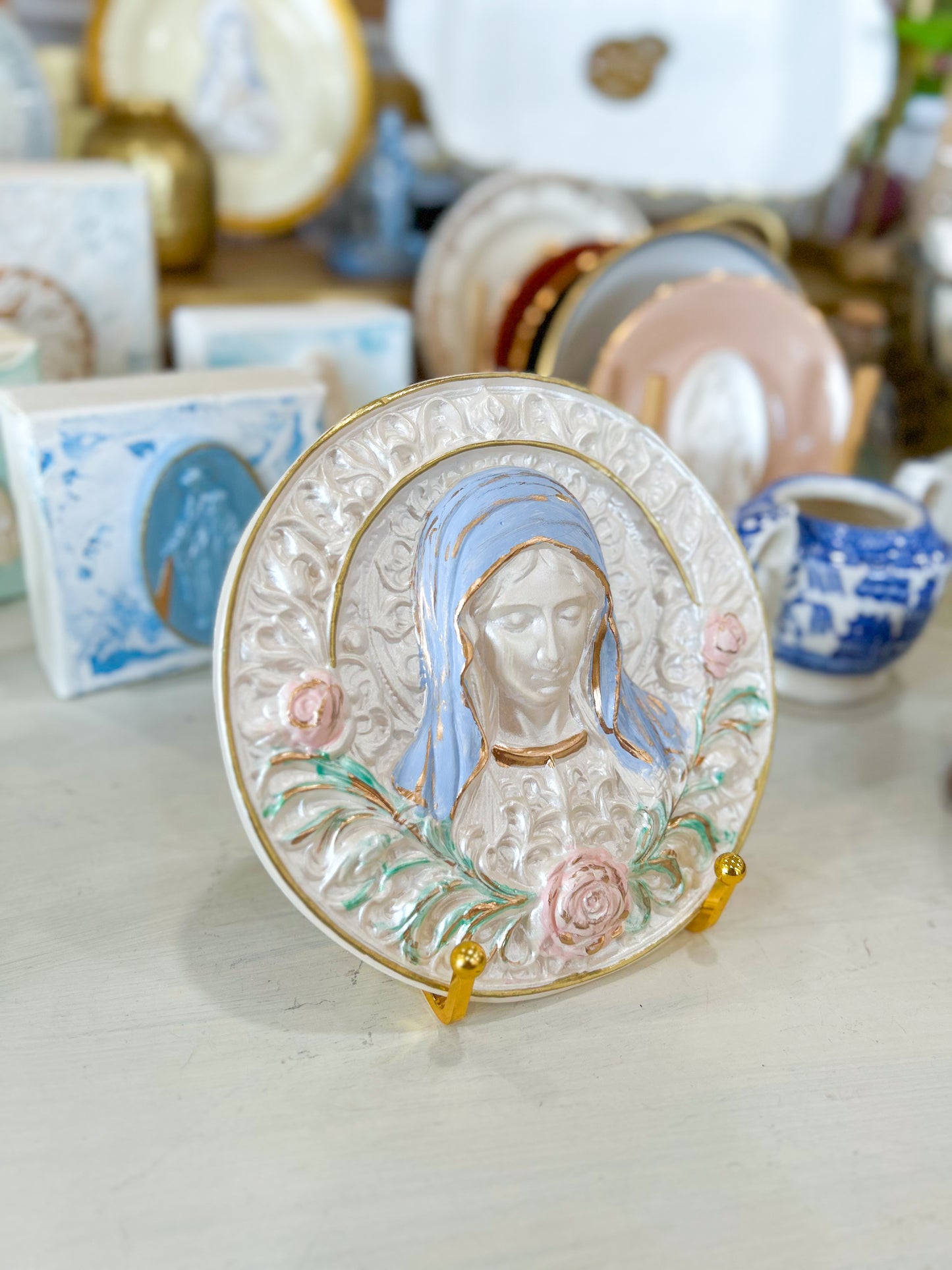 Spring Blooming Grace Mary Plaque
