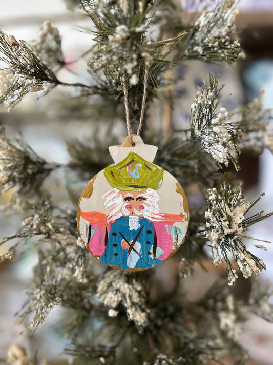Beige Nutcracker Noel 3.5" Wooden Ornament