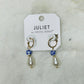 Stella Watercolor Blue/White Bead Pearl Dangle Earrings