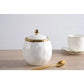 Covered Sugar Bowl White/Gold
