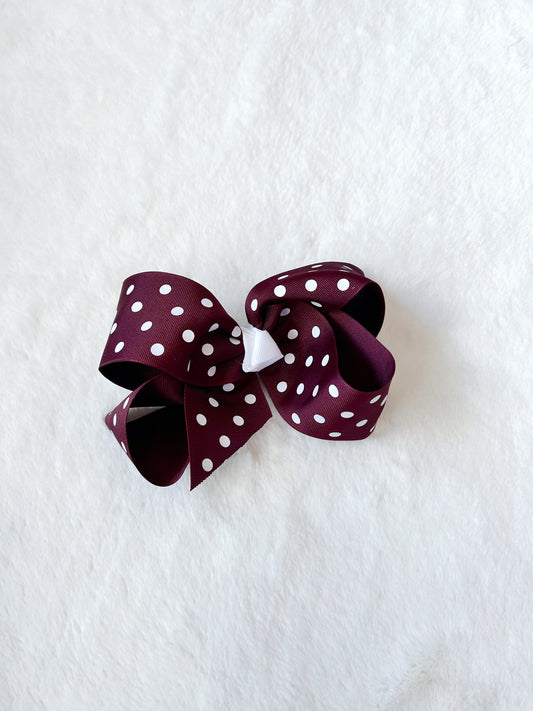 Rose Classic Style Maroon & White Bow