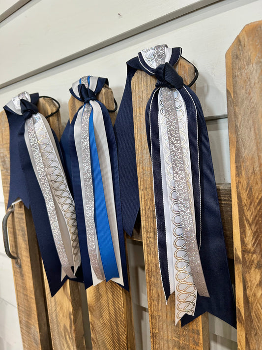 Navy and White Streamer