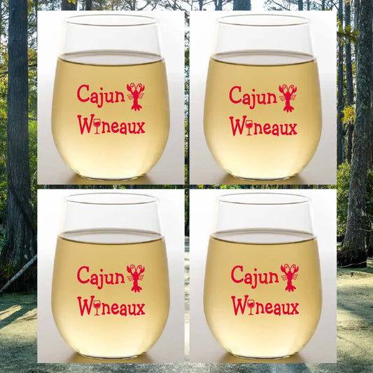 Cajun Wineaux Shatter Proof Wine Glasses 2 Pack