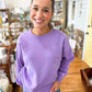 Fleece Crewneck Pullover Sweatshirt- Lavender