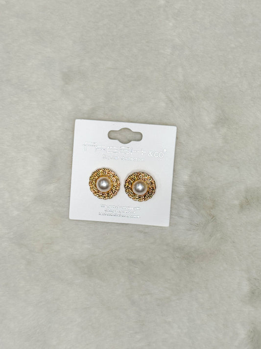 Opulent Pearl and Gold Studs