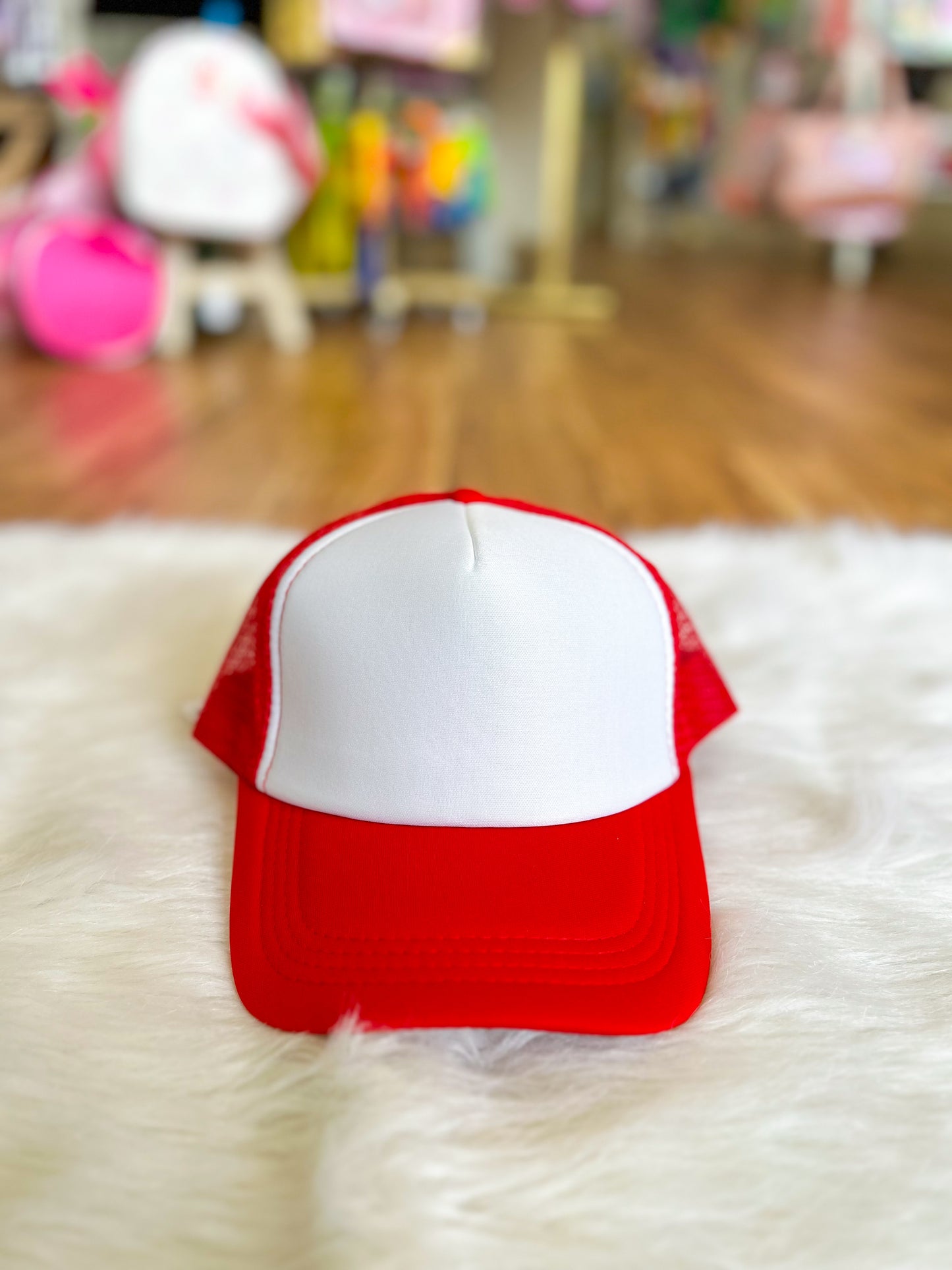 Two Tone Mesh Back High Crown Foam Trucker Hat