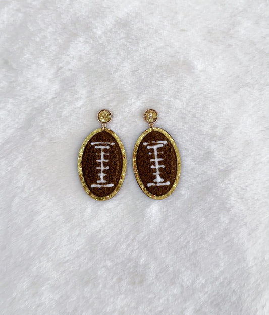 Chenille Football Hanging Earrings