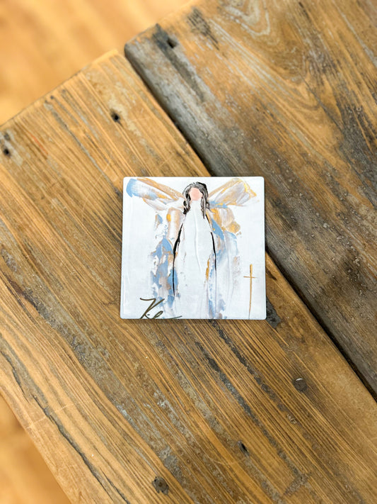 4x4 Heavenly Grace Single Angel Coaster