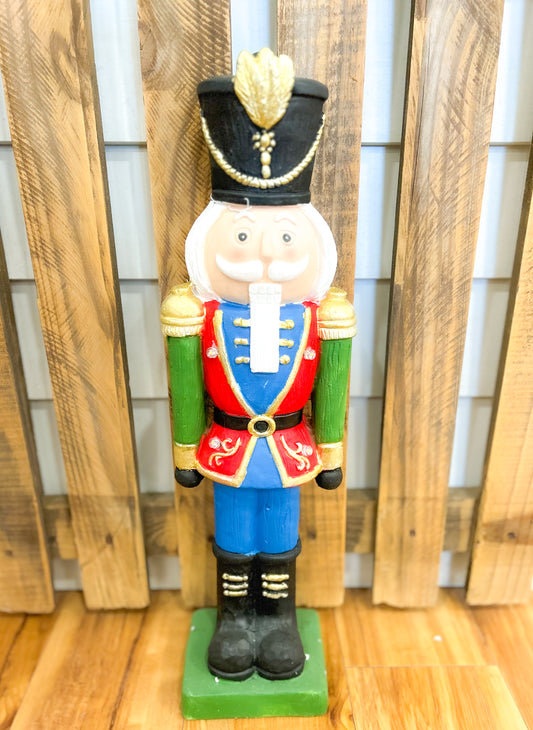 Medium Blue and Red Nutcracker Green Base