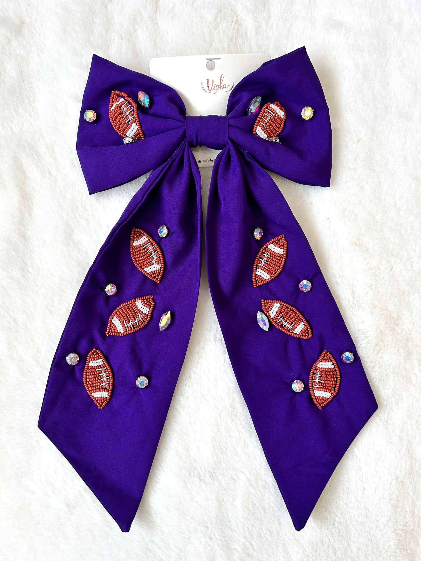 Football Glamour Hair Bow