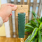 Leather Woven Wristlet Keychain